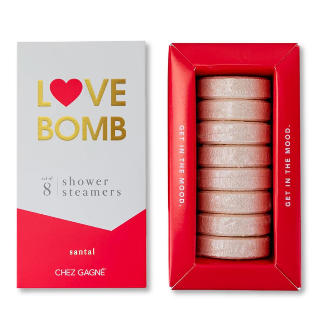 Aromatherapy Shower Steamers - Love Bomb - Santal, Set of 8 - Vegan, Cruelty-Free, Made in USA - Paraben, Sulfate & Phthalate-Free - Romantic Gift Beauty and Personal Care Chez Gagné