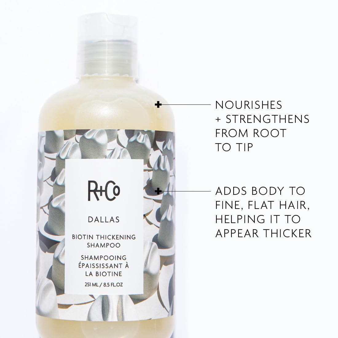 R+Co Dallas Thickening Shampoo | Biotin for Hair Growth, Thickening, + Strengthening | Vegan + Cruelty-Free | Beauty & Personal Care R+Co