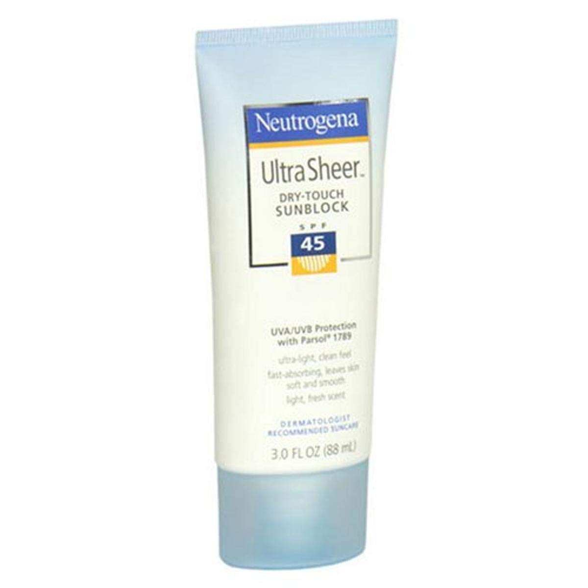 Neutrogena Ultra Sheer Dry-Touch Sunblock, SPF 45, 3 Fluid Ounce (88 ml) Beauty & Personal Care Neutrogena