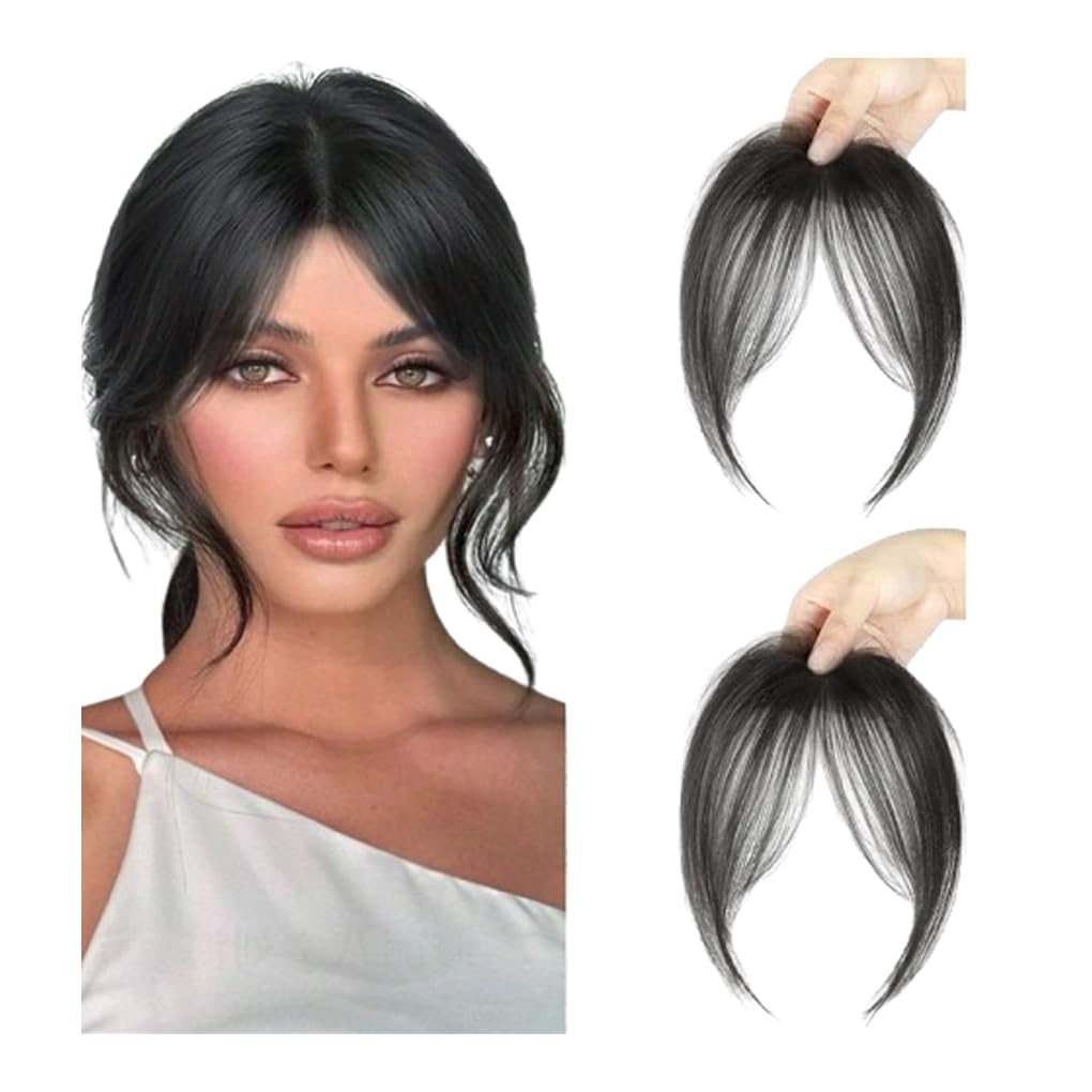 Bangs Hair Clip in Bangs Fringe with Temples Hairpieces for Women Hair Bangs Extension for Daily Wear (2#)