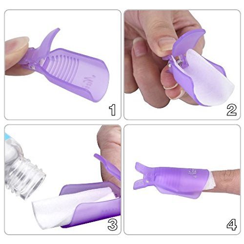 Nail Polish Gel Remover Tools Kit, Soak Off Cap Clip 10pcs, Dispenser Bottle, 600PCS Cotton Pads Handle Brushes Finger Separators(Black-Set) Beauty and Personal Care HiMo
