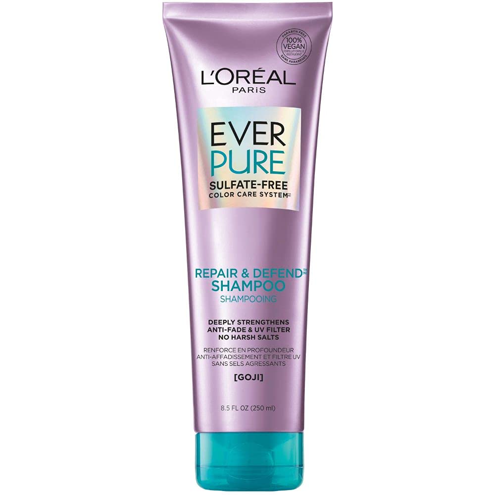 L'Oreal Paris EverPure Repair and Defend Sulfate Free Shampoo for Color-Treated Hair, Strengthens and Repairs Damaged Hair, with Goji, 8.5 Fl; Oz Beauty & Personal Care L'Oreal Paris