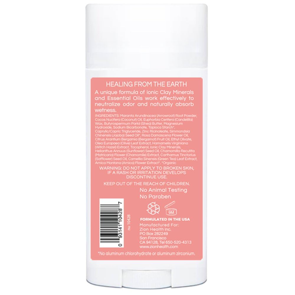 Zion Health Bold, ClayDry Deodorant, Bergamot Rose, 2.8 oz (80 g) Beauty and Personal Care Adama Minerals
