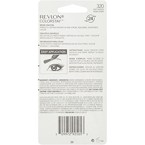 Revlon ColorStay Brow Crayon, Soft Black Beauty & Personal Care REVLON