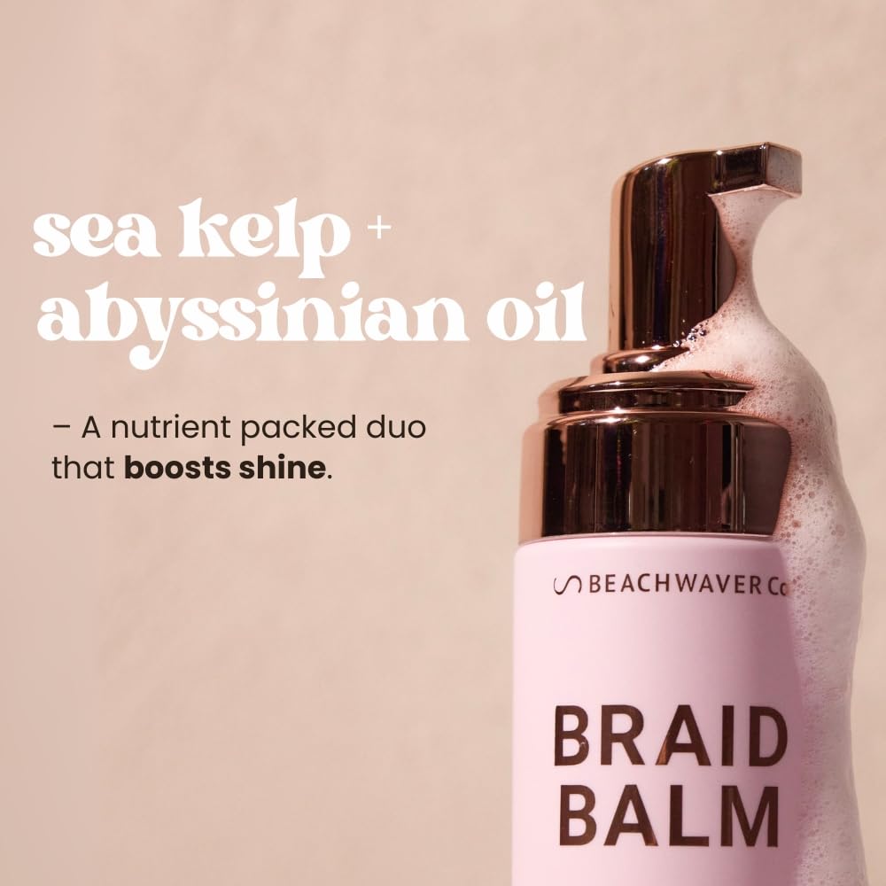 The Beachwaver Co. Braid Balm Pre-Braid Prep - Full Size (4 Fl Oz) | Frizz-Taming Primer Foam | Strengthen and Reduce Flyaways w/HiX Vegan Bond Beauty & Personal Care The Beachwaver Co.