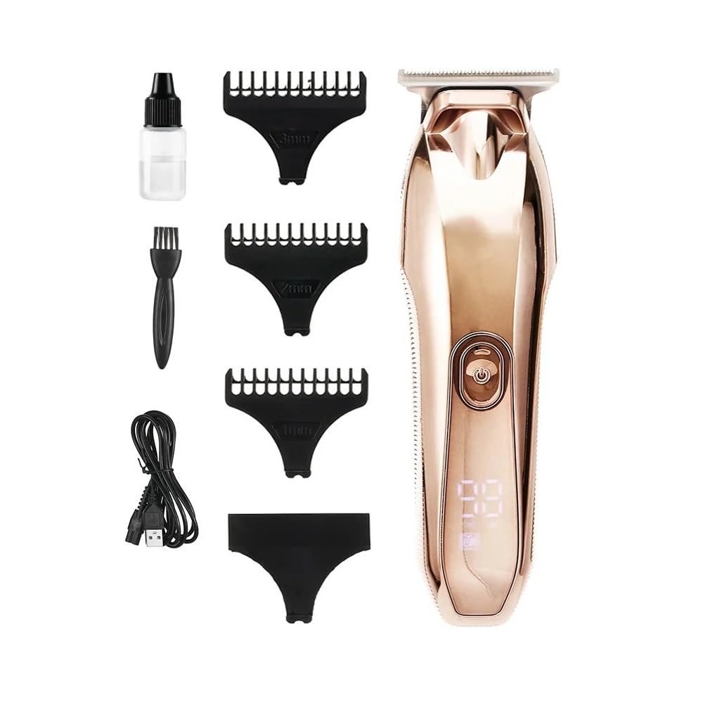 GLESVOWIO Hair Clippers for Men Rose Gold Barber Professional Clipper Electric Cordless LCD Rechargeable Trimmer Cutting Machine Beauty and Personal Care GLESVOWIO