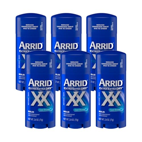 Arrid XX Extra Extra Dry Solid Antiperspirant Deodorant, Cool Shower, 2.6 oz , Pack of 6 Beauty and Personal Care Arrid