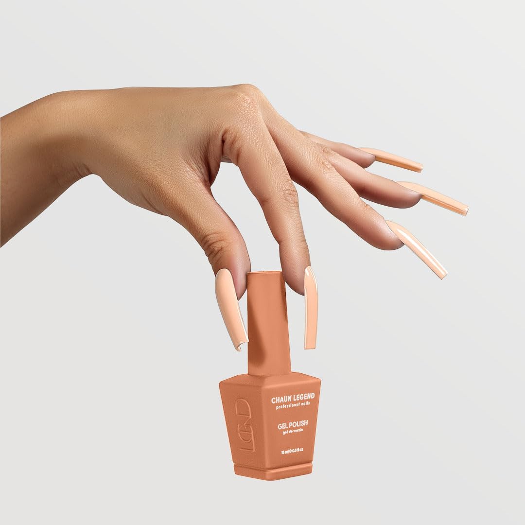 Chaun Legend UV Gel Nail Polish, 0.5 Ounce Long Lasting Salon Quality, Bubble Free Professional Manicures, Quick Dry High Shine, Souffle LG5014 (light