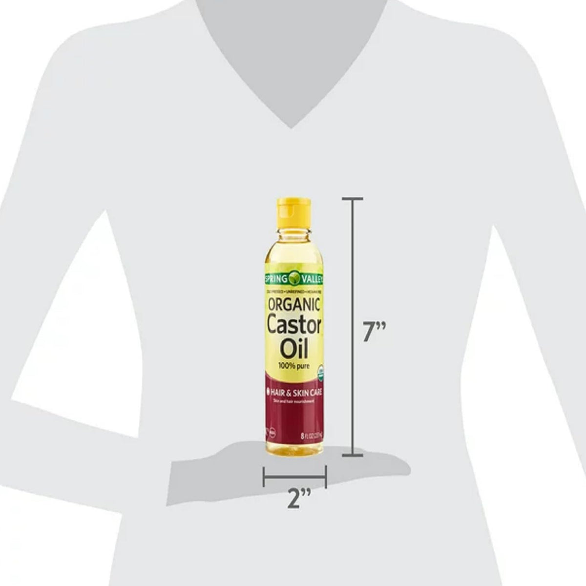 Olive You Spring Valley Organic Castor Oil 100 percent pure, 8 Fluid Ounces