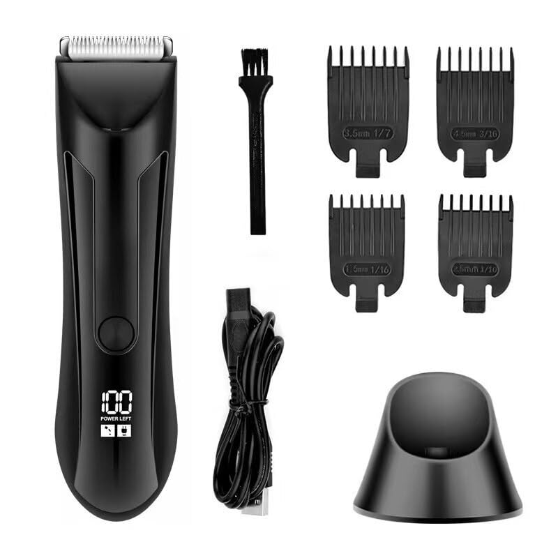 QDKVTNDJZ Hair Clippers for Men, Electric Body Trimmer Shaver Waterproof Groin for Ball USB Recharge Dock Grooming Kit Beauty and Personal Care QDKVTNDJZ