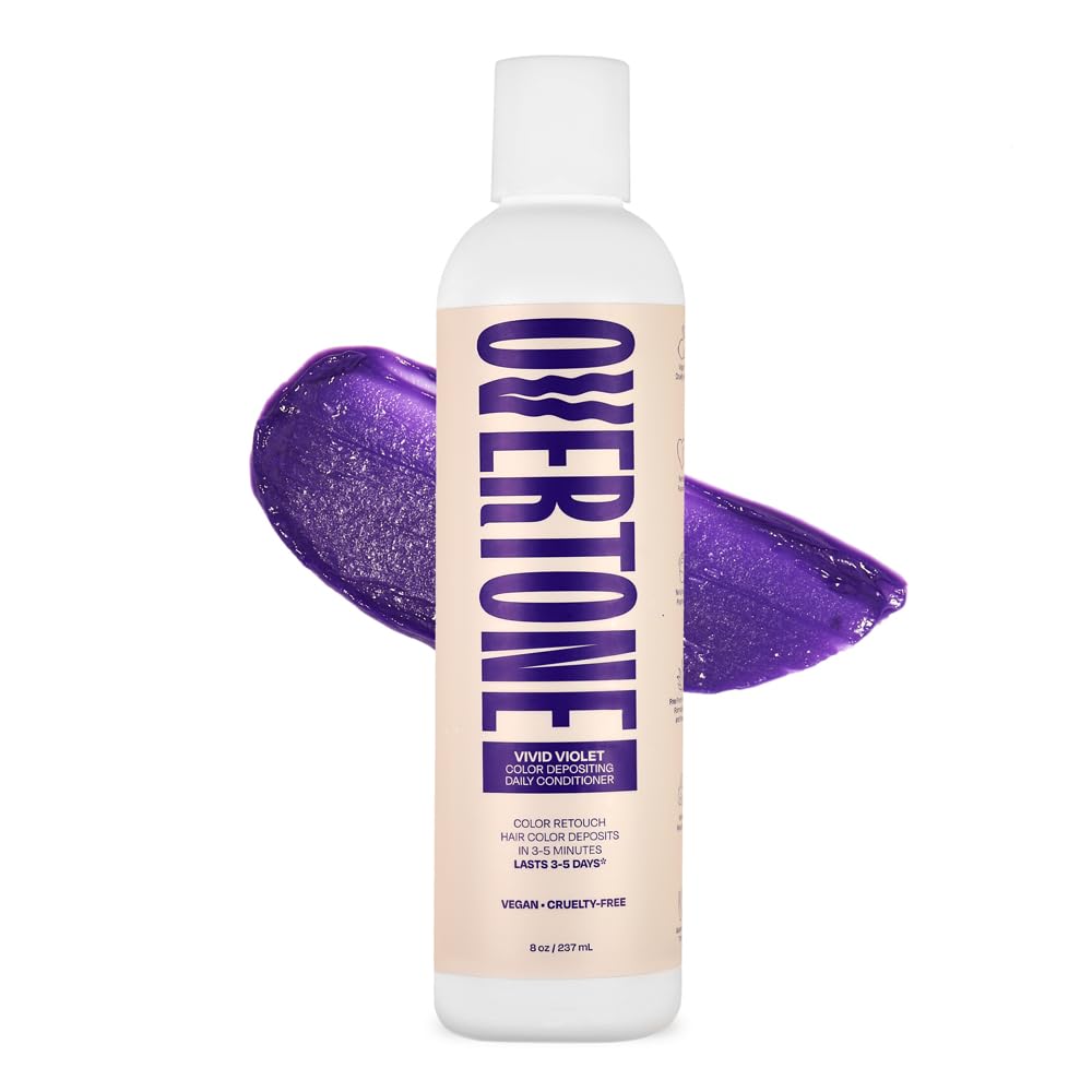 Overtone Daily Color Depositing Conditioner: 8oz Temporary Coloring Conditioner with Shea Butter & Coconut Oil, Refresh Color & Prevent Fading, Vegan Beauty & Personal Care oVertone