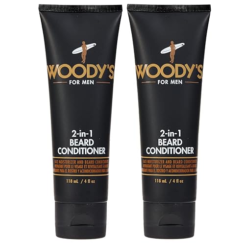 Woody's 2-in-1 Men Beard Conditioner, Beard Wash, Moisturize, Softens & Conditions Dry Flaky Beards, Enriched With Botanical Extracts and Essential Beauty & Personal Care Woody's