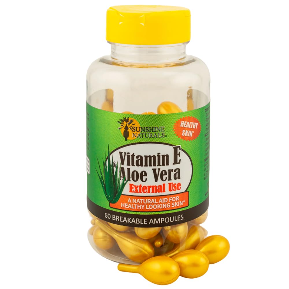 Sunshine Naturals Vitamin E and Aloe Vera Moisturizer. Hydrating Formula for Dry Skin, Soothing Relief, Nourishment, and Skin Elasticity. Promotes Beauty & Personal Care Sunshine Naturals