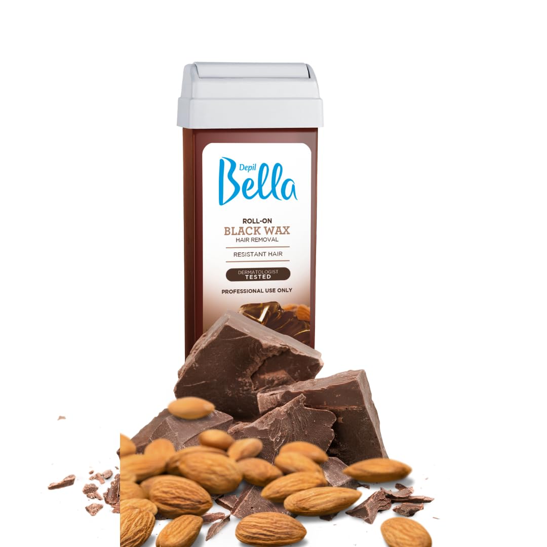 Depil Bella Brazilian Roll-On Black Depilatory Wax - Body Waxing, Hair Removal Wax-Cartridge - For Men and Women - Home Self Waxing - Sensitive Skin Beauty and Personal Care DEPIL BELLA