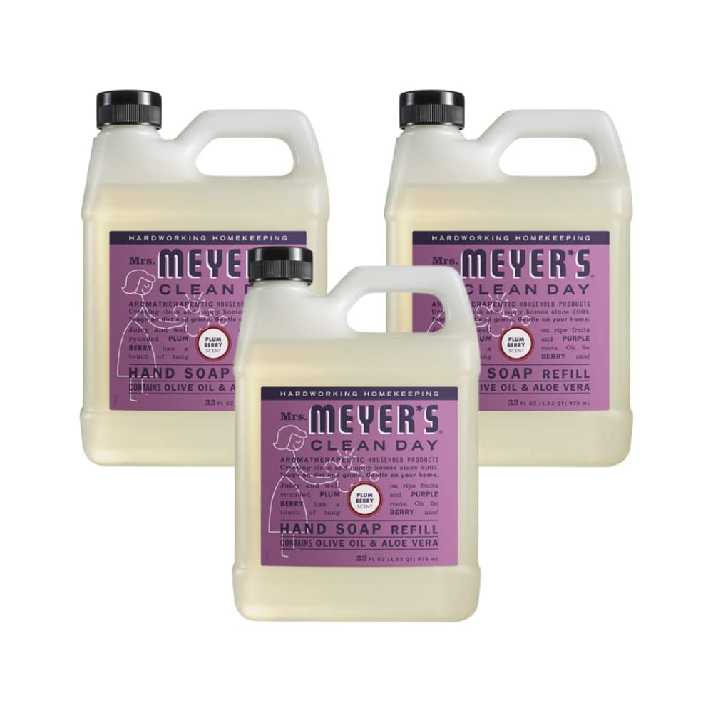 Mrs. MEYER'S Clean Day Plum Berry Scent Hand Soap Refill, 33 Fl Oz. (Pack of 3) Beauty & Personal Care Mrs. MEYER'S