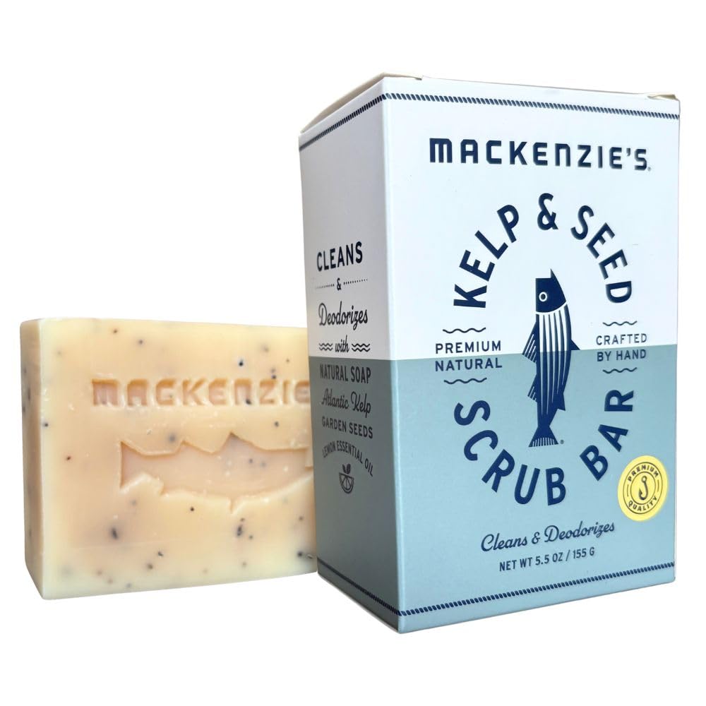 MACKENZIE'S Kelp & Seed Scrub Bar - Gifts for Men - Gifts for Women - Gifts for Cooks - Gifts for Gardeners - Exfoliating - Moisturizing - Hand Soap Beauty & Personal Care MACKENZIE'S