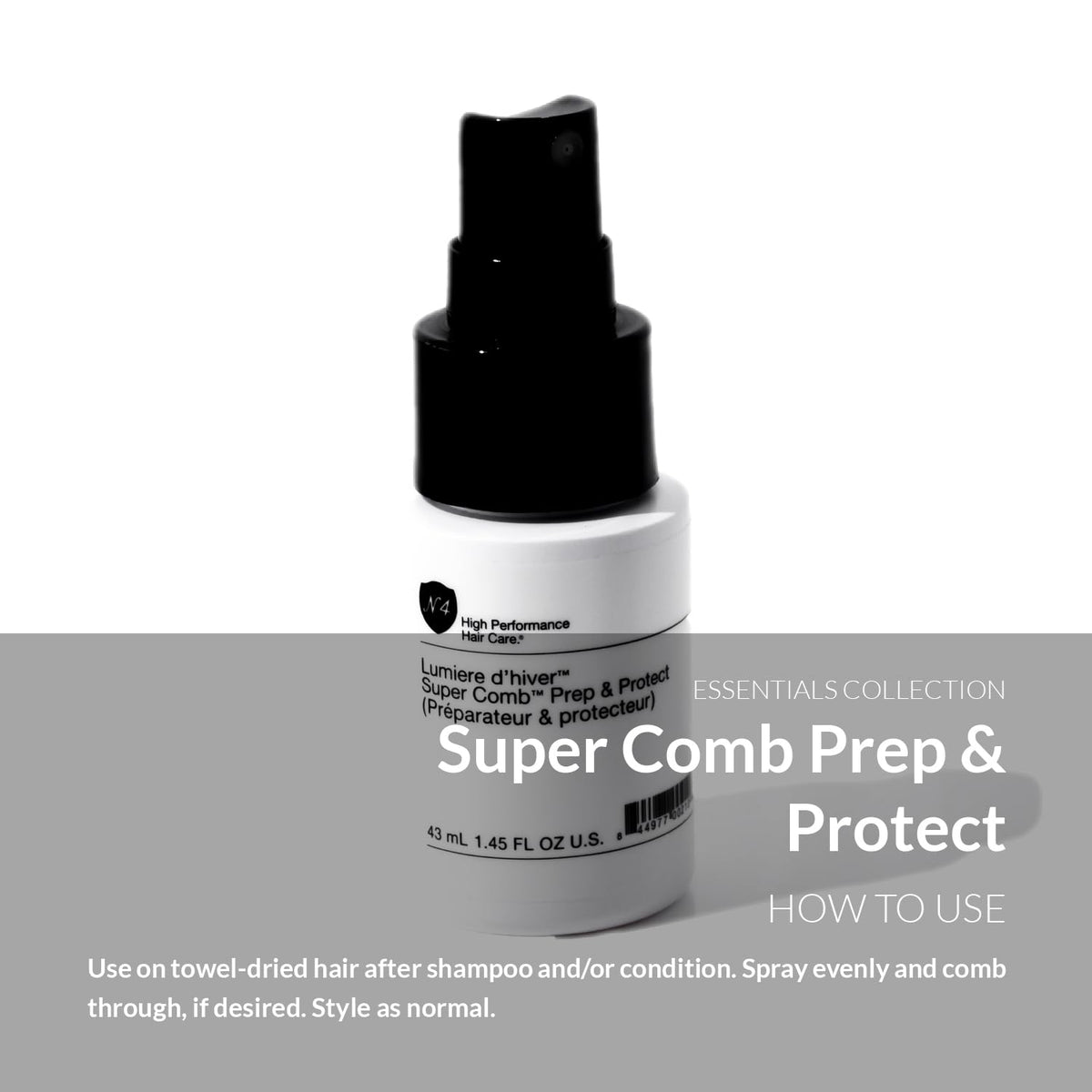 Number 4 Leave-in Conditioner Spray, 1.45 oz, Super Comb Prep & Protect, Heat Protectant for Hair, Color Protecting, Anti-Aging, Frizz Control,