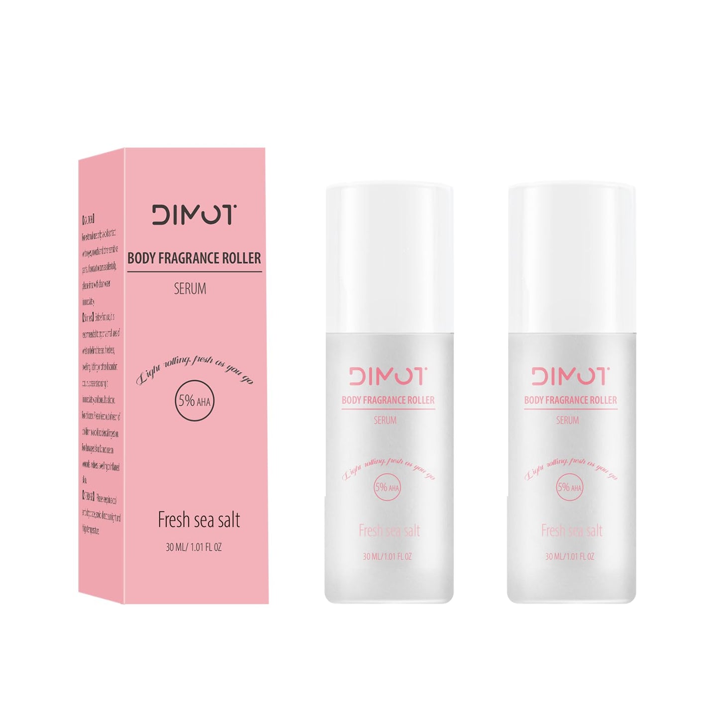 Roll-On Body Deodorant Serum?48H Odor Control + 5% Glycolic Acid?Underarm & Bikini Line Care (2 PC, Fresh Sea Salt) Beauty and Personal Care DIMOT