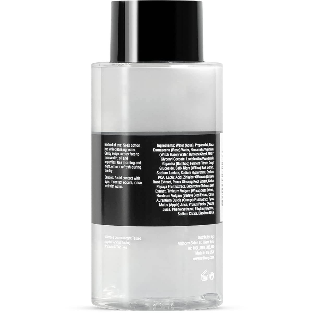 Anthony Witch Hazel Toner for Face, Kind Cleansing Water with Rose Water to Tone and Soothe, Sodium PCA to Hydrate Skin, Micelles to Remove Excess Oil Beauty & Personal Care Anthony