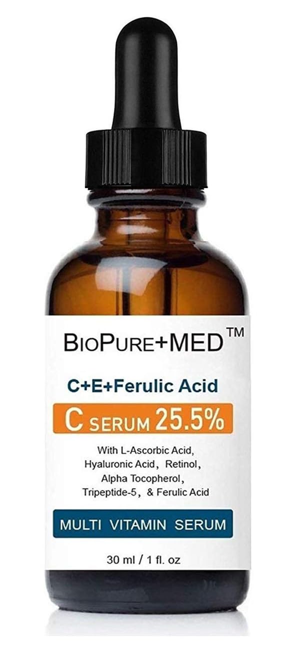 BioPureMED 25% Vitamin CE+Ferulic Acid Serum for Face: Anti Wrinkle Serum Retinol 22, Hyaluronic Acid Best Organic Korean Skin Care Vitamin C Beauty & Personal Care STEMBOTANY