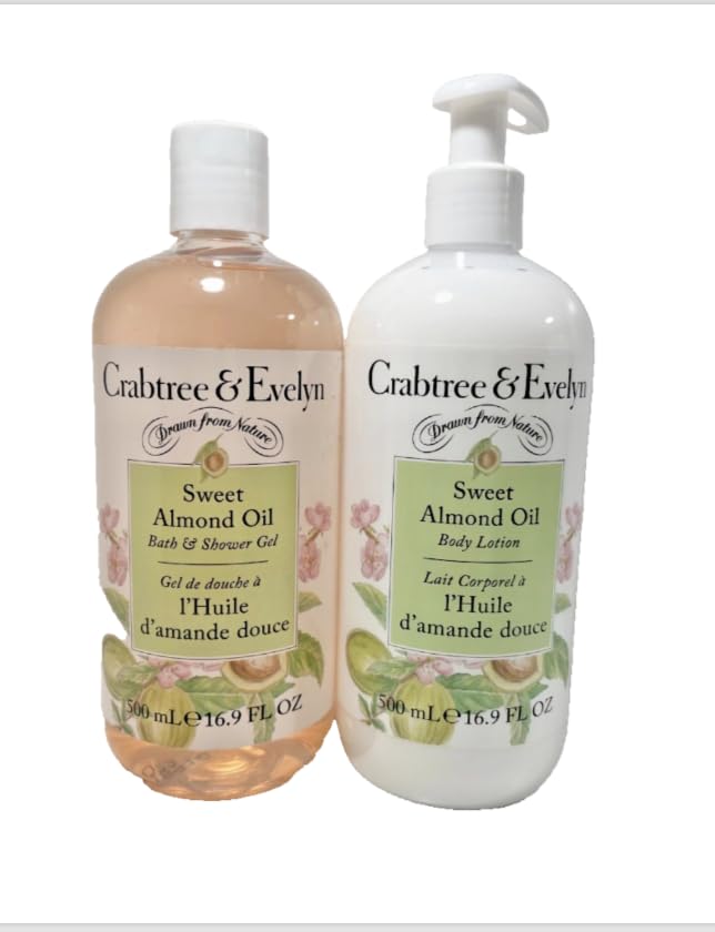 Crabtree & Evelyn Sweet Almond Oil Bath and Shower Gel & Body Lotion (16.9 fl oz each) Beauty & Personal Care Crabtree & Evelyn
