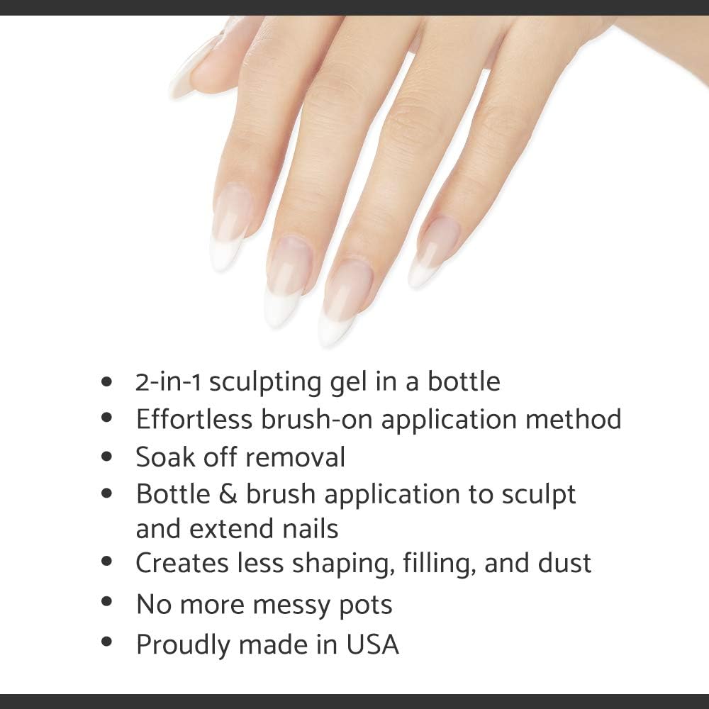 IBD Builder Gel for Nails, Round - Bright White, UV/LED Gels Hard Nail Extensions & Sculpting Strong Long-Lasting Enhancement, Made in USA, 0.5 oz, 1