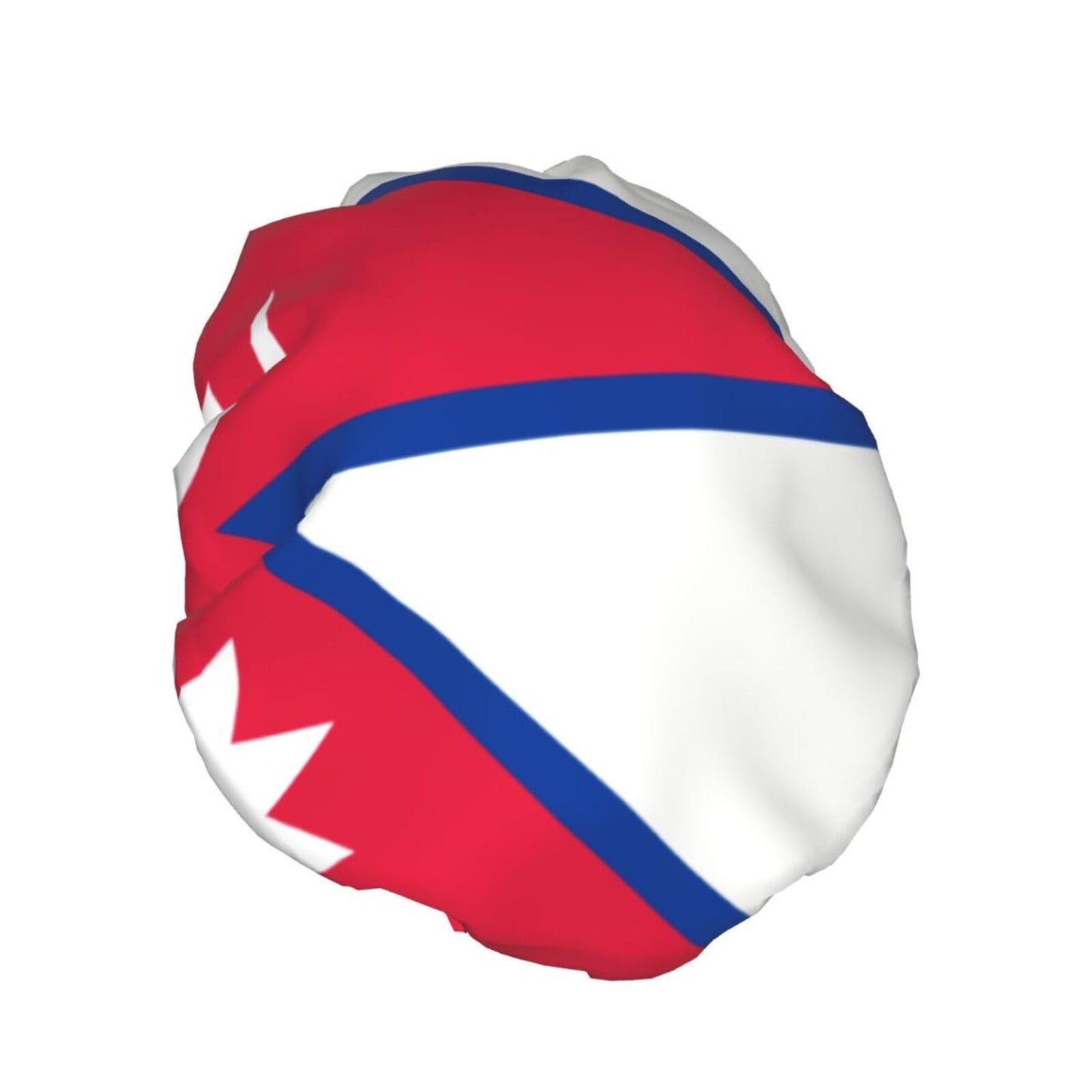 Nepal Flag Prints Shower Cap Double Layer Lined Waterproof Bathing Shower Hat Beauty and Personal Care Hayyett