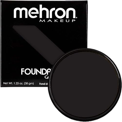 Mehron Makeup Foundation Greasepaint | Stage, Face Paint, Body Paint, Halloween Makeup 1.25 oz (38 g) (BLACK) Beauty & Personal Care Mehron