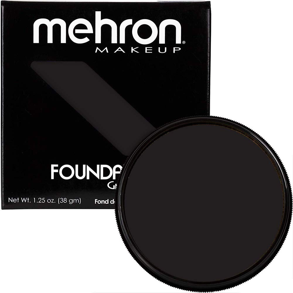 Mehron Makeup Foundation Greasepaint | Stage, Face Paint, Body Paint, Halloween Makeup 1.25 oz (38 g) (BLACK) Beauty & Personal Care Mehron