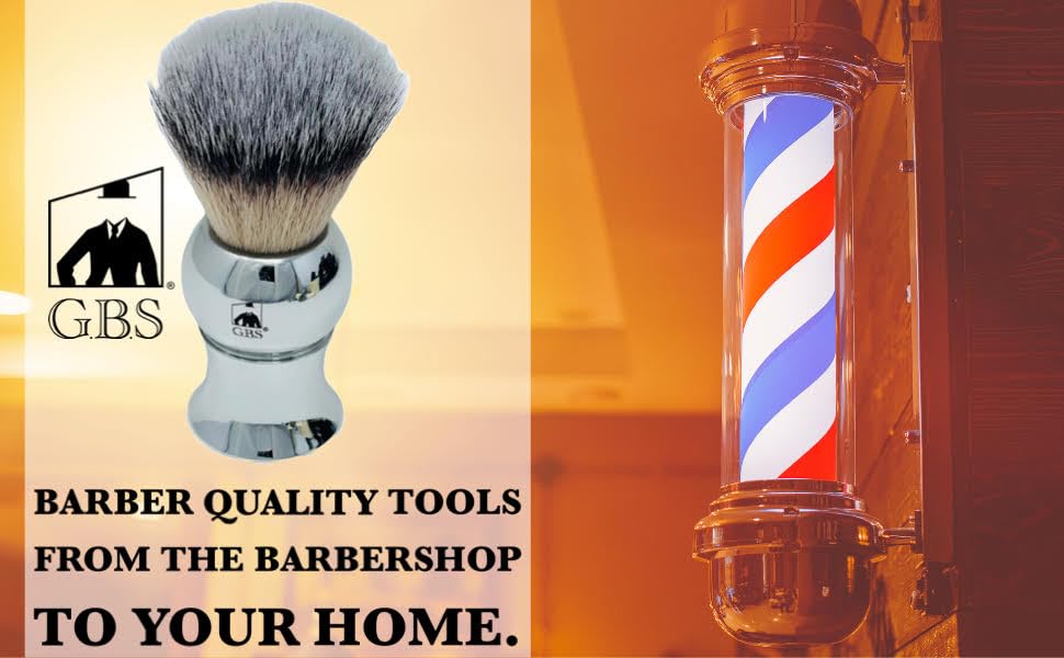 G.B.S Plastic Polished Mirror Shaving Brush for Wet Shave Using Shaving Cream & Soap- Best Shave of Your Life for Safety Razor, Double Edge Razor Beauty and Personal Care G.B.S