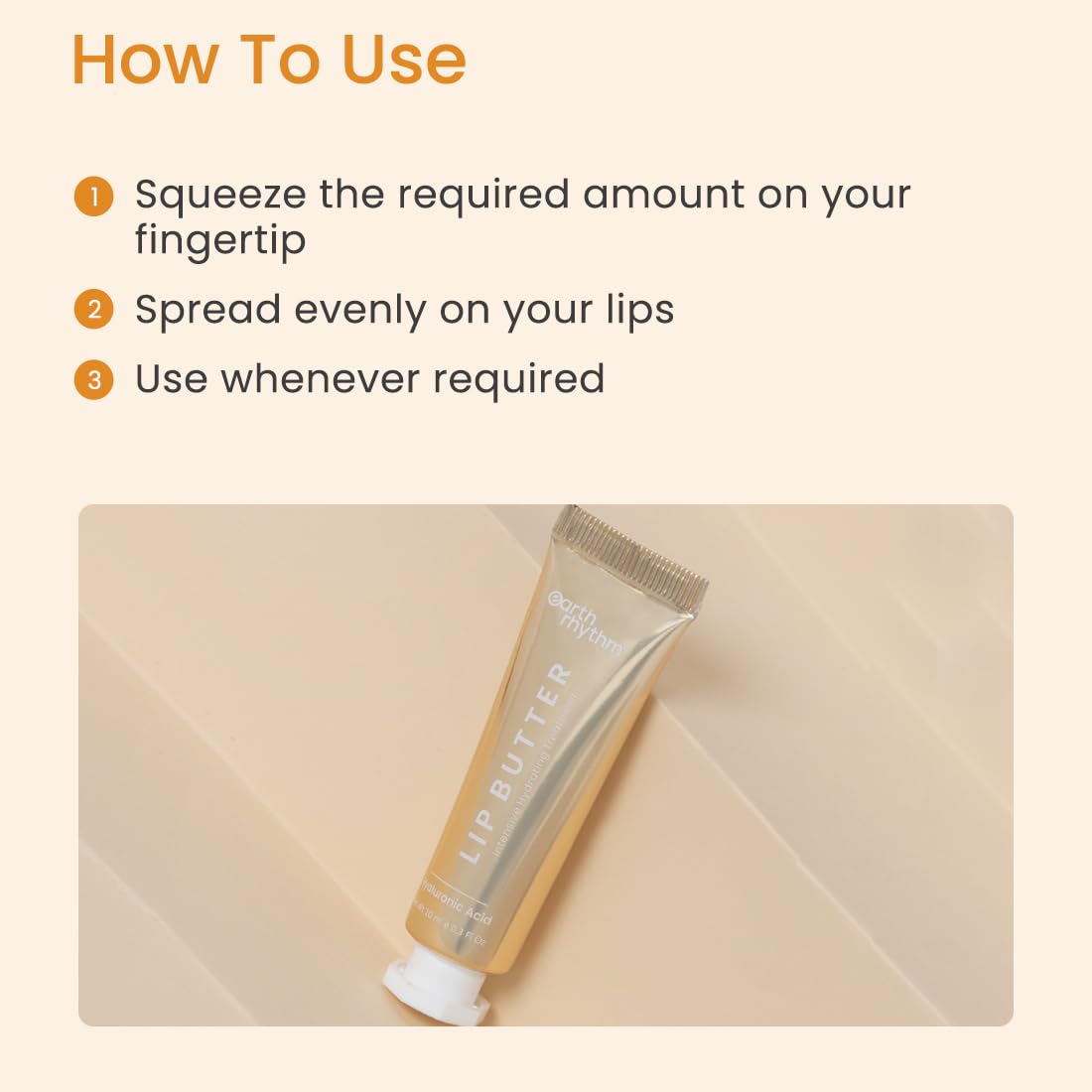 Earth Rhythm Lip Butter With Hyaluronic Acid - Prevent Dryness, Nourishes Lips, Makes Lip Soft- 10 GM Beauty and Personal Care Earth Rhythm