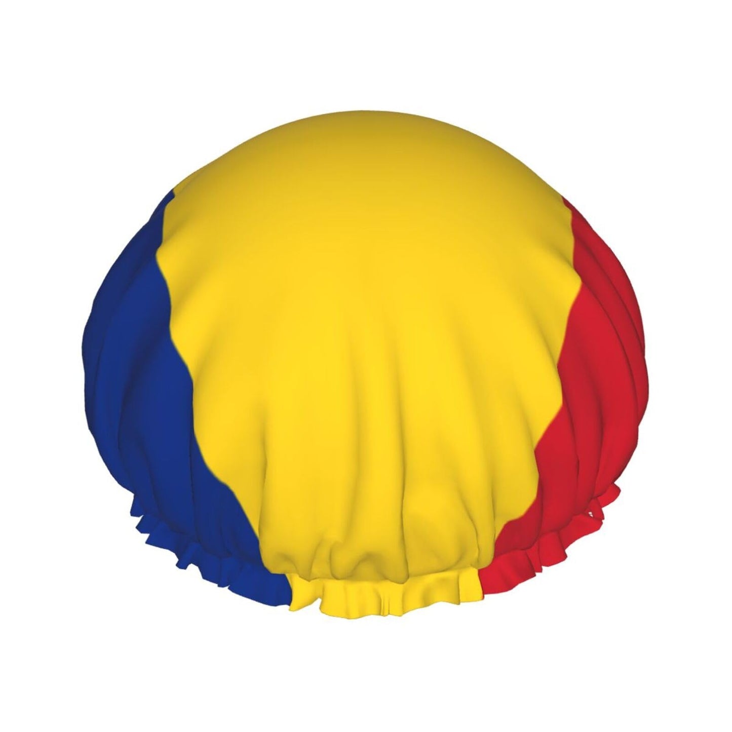 Romanian Flag Prints Shower Cap Double Layer Lined Waterproof Bathing Shower Hat Beauty and Personal Care Hayyett