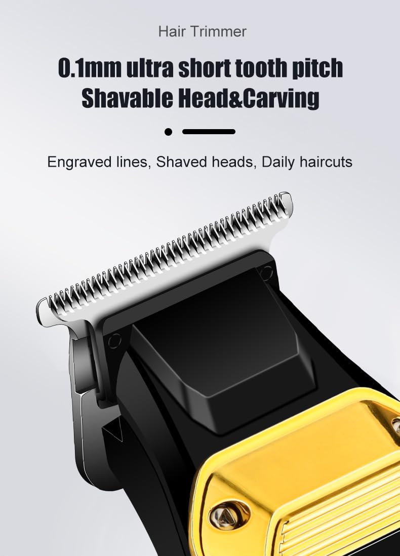 Mens Hair Clipper-Rechargeable Cutting Kits with LED Display 3 Limit Combs Cordless Beard Trimmer for Home Use & Barbers Beauty and Personal Care GLESVOWIO