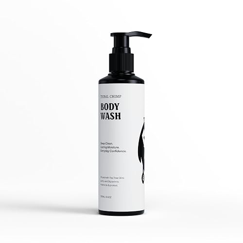 Tribal Chimp Body Wash for Men & Women - Moisturizing Effect with Glycerin & Panthenol | Gentle Shower Gel | Exfoliating, Coconut Body Soap for Smooth Beauty & Personal Care Tribal Chimp
