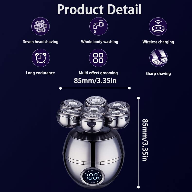 Upgrade 7 Heads Men’s 5-in-1 Electric Head Shaver for Bald Men,Multifunctional Electric Razor for Men?Cordless Rechargeable Travel Groomin Hair Beauty and Personal Care Weltition