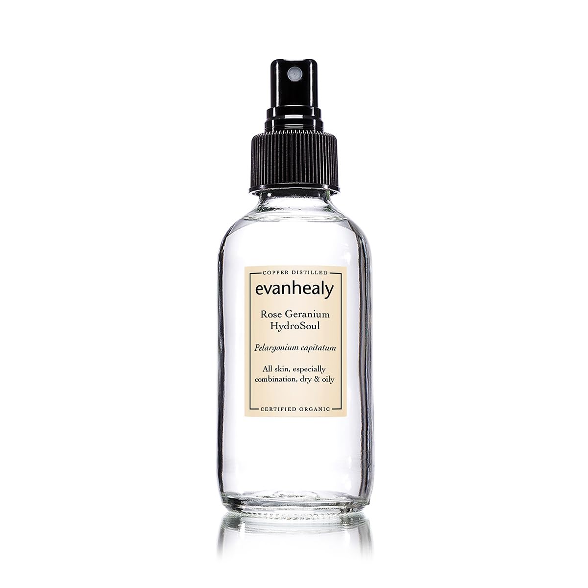 evanhealy Rose Geranium HydroSoul - Copper Distilled Hydrosol - Gentle, Astringent Organic Facial Tonic - Balancing Face Toner for Dry, Oily Beauty and Personal Care evanhealy