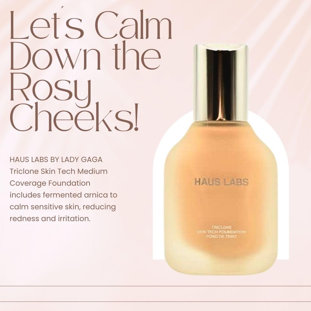 HAUS LABS BY LADY GAGA Triclone Skin Tech Medium Coverage Foundation with Fermented Arnica 210 Light Medium Neutral Beauty & Personal Care Haus Laboratories