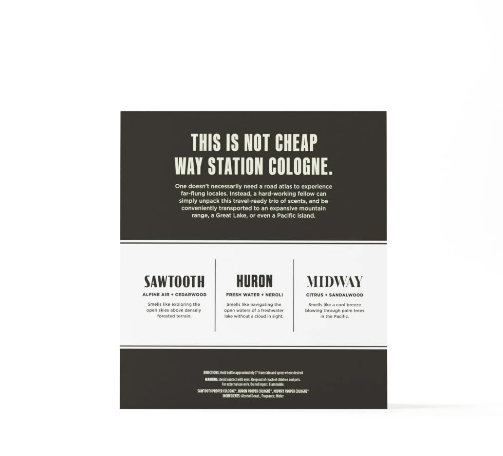 Duke Cannon Supply Co. Proper Cologne, 1.7 Fl Oz - Eau de Parfum for Men (0.9 Fl Oz, Sawtooth,Huron,Midway) Beauty & Personal Care Duke Cannon Supply Co.