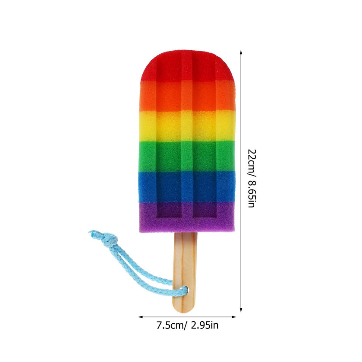 SOESFOUFU Colorful Ice Cream Shaped Bath Sponge 2Pcs Rainbow Soft Body Scrubber Exfoliating Shower Loofah for and Women Bathing Cleaning Beauty and Personal Care SOESFOUFU