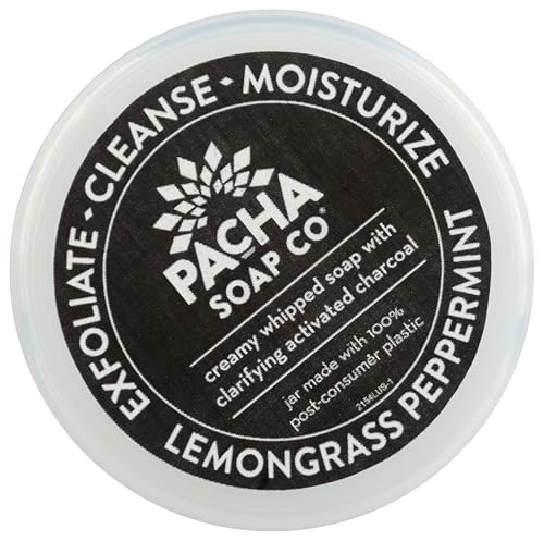 PACHA SOAP Lemongrass Peppermint Whipped Soap Scrub, 8 OZ Beauty & Personal Care Pacha Soap Co