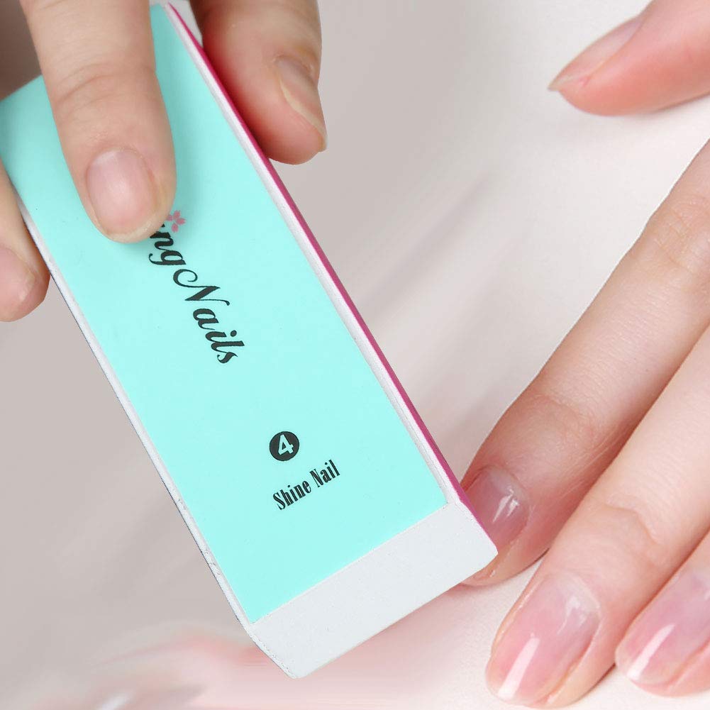 Nail Buffer, Nail Buffer Block, Nail Files and Buffers 4 Way Nail Buffer and Shine Kit - 4 Step Mini Natural Nail Polisher Sanding File Block Beauty & Personal Care BlinkingNails
