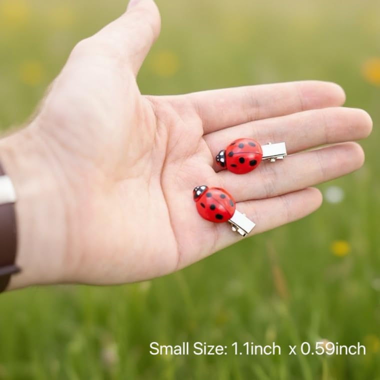 10 Pcs Fun Ladybug Hair Clips Funky Insect Bug Hair Clips for Teen Girls Women Cute Decorative Whimsical Accessories for Back to School Halloween Beauty and Personal Care Fosrisix