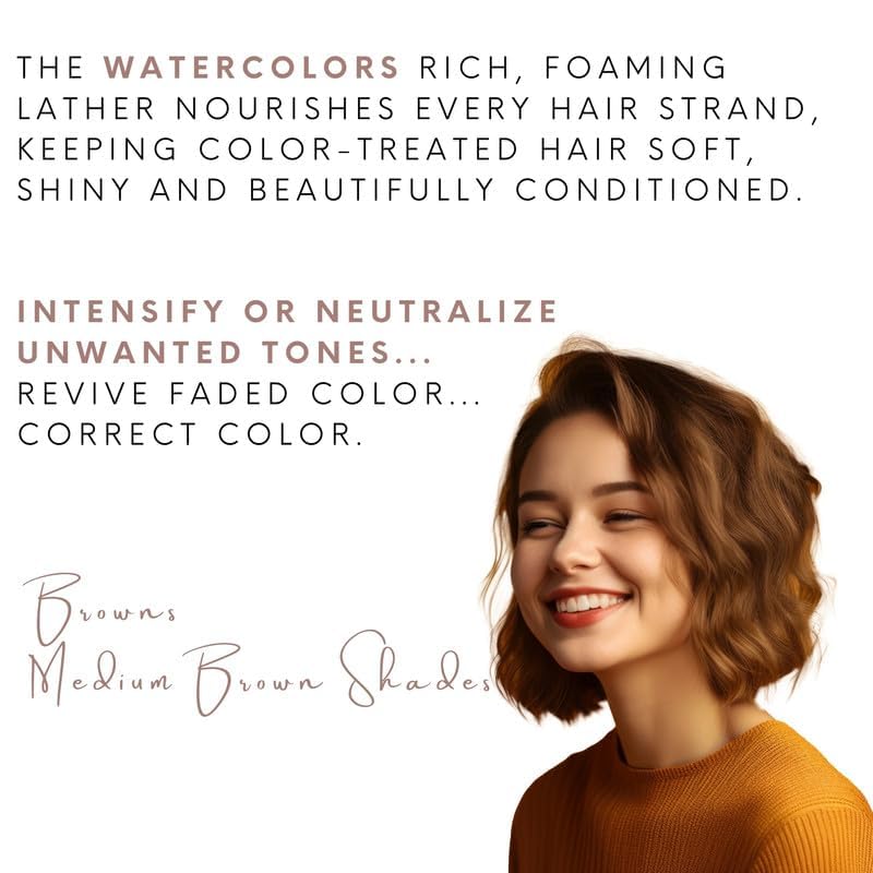 Watercolors Color Depositing Hair Dye Shampoo, Cocoa, 8 Fl Oz