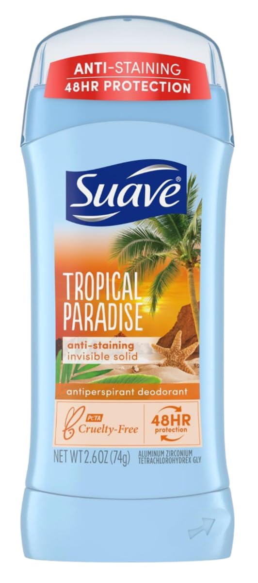 Suave Deodorant 2.6 Ounce 24Hr Tropic Paradise Invis. Solid (76ml) (2 Pack) Beauty and Personal Care Suave