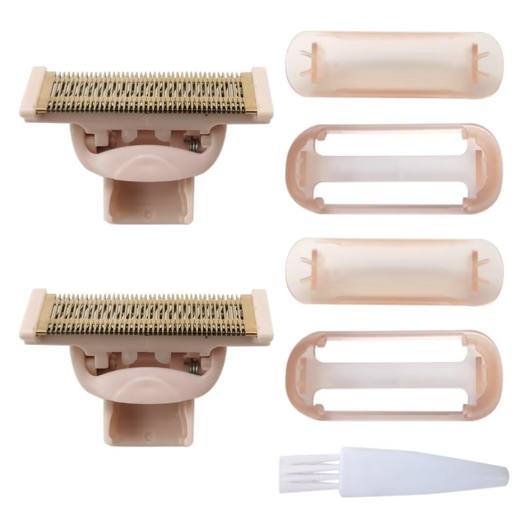 Latest Ver. 2Pcs Two-Way Dry Razor Replacement Head with Rose Gold Plated Body fit for Flawless Nu Razor, Hair Remover Tool with Covers Compatible Beauty and Personal Care BLUE ELF