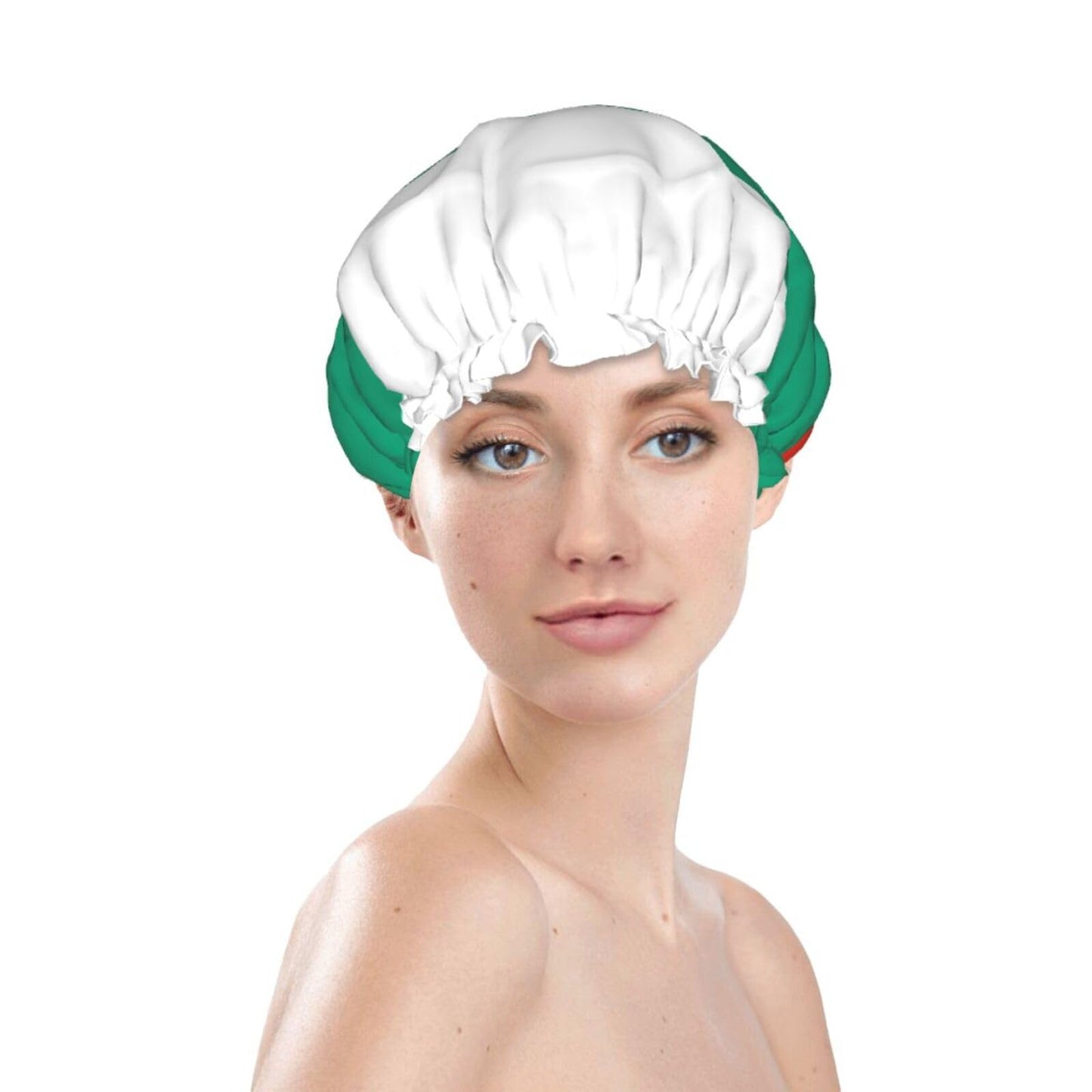 Bulgaria Flag Prints Shower Cap Double Layer Lined Waterproof Bathing Shower Hat Beauty and Personal Care Hayyett