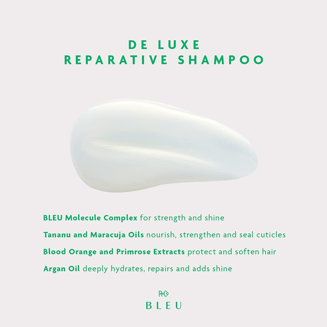 R+Co BLEU De Luxe Reparative Shampoo and Conditioner Set - Hydrates, Strengthens & Repairs Coarse, Fragile & Damaged Hair - Seals Cuticles & Split Beauty & Personal Care R+Co