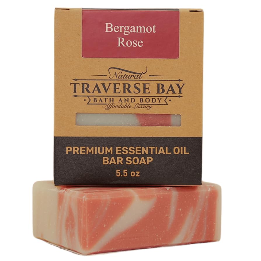 Traverse Bay Bath and Body Natural Cold Process Soap Floral 4-Bar Variety Pack, Chamomile Oat, French Lavender, Lemongrass Lavender, Bergamot Rose 5.5 Beauty & Personal Care Traverse Bay Bath and Body