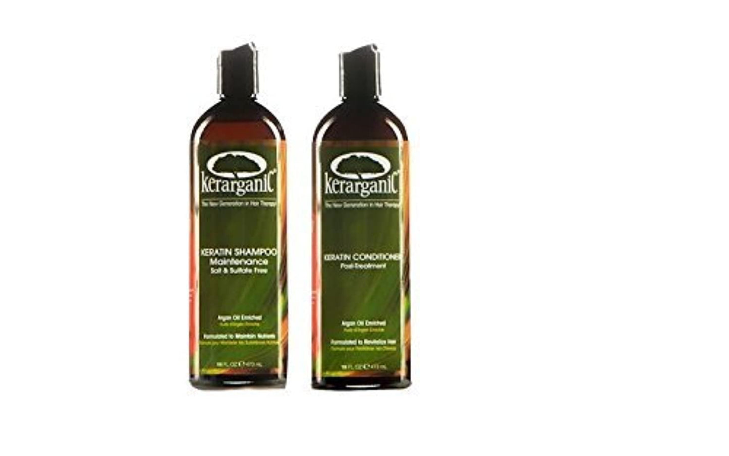 ORGANIC KERATIN POST-TREATMENT SET - SALT & SULFATE FREE SHAMPOO 16oz + CONDITIONER 16oz Beauty & Personal Care KERARGANIC