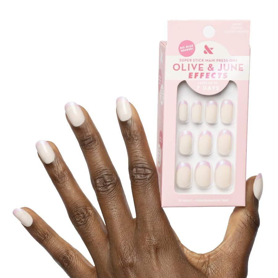Olive & June Effects Super Stick Press-On Nails, Glazed French